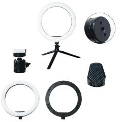 BUFFER® 10inç 26cm Youtube Instagram Tiktok Selfie  Stüdyo Video Fotoğraf Ring Light  Tripod Led Halka Işık