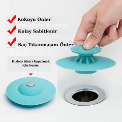 BUFFER® Silikon Malzeme Banyo Mutfak Gider Evye Lavabo İçine Çöp Tıpası Kaydırmaz Süzgeç Çeşitleri Modelleri