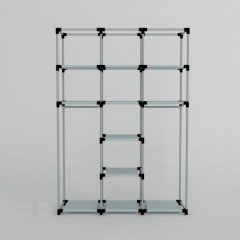 Portatif Metal Borulu Ortadan Raflı Bez Dolap