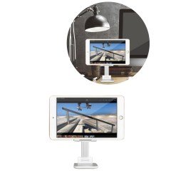 BUFFER® Beyaz  Aynalı Cep Telefonu Sabitleyici Stand Katlanabilir Ayarlanabilir Telefon Standı