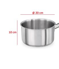 Endüstriyel Kaçerola No 4 Uzun Saplı 20x10 cm Paslanmaz Çelik Tas