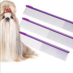 BUFFER® Parlak Metal Köpek Tarağı Renkli  Pet Köpek Pire Tımar Tarağı Köpek Tüyü Tarama