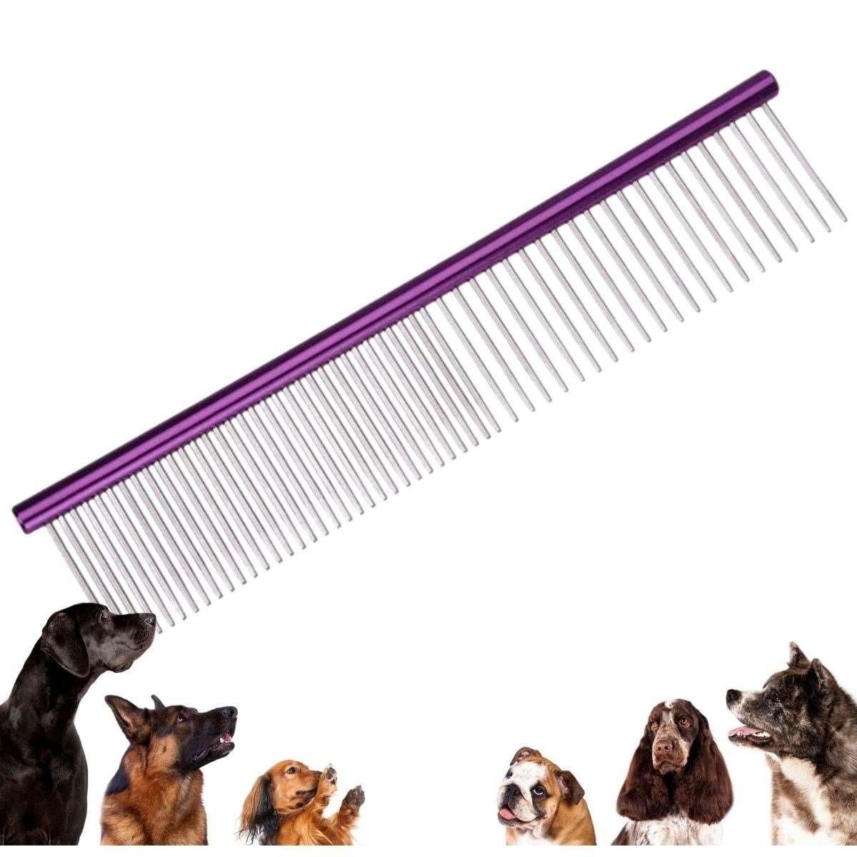 BUFFER® Parlak Metal Köpek Tarağı Renkli  Pet Köpek Pire Tımar Tarağı Köpek Tüyü Tarama