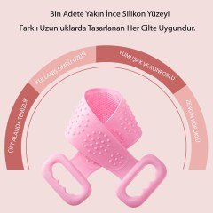 BUFFER® Çift Taraflı Banyo Hamam Lifi Silikon Masajlı Yumuşak Duş Lifi Uzun Ömürlü Hazır Banyo Kesesi