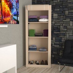 Portatif Plastik Borulu Çok Amaçlı 4 Raflı Bez Dolap