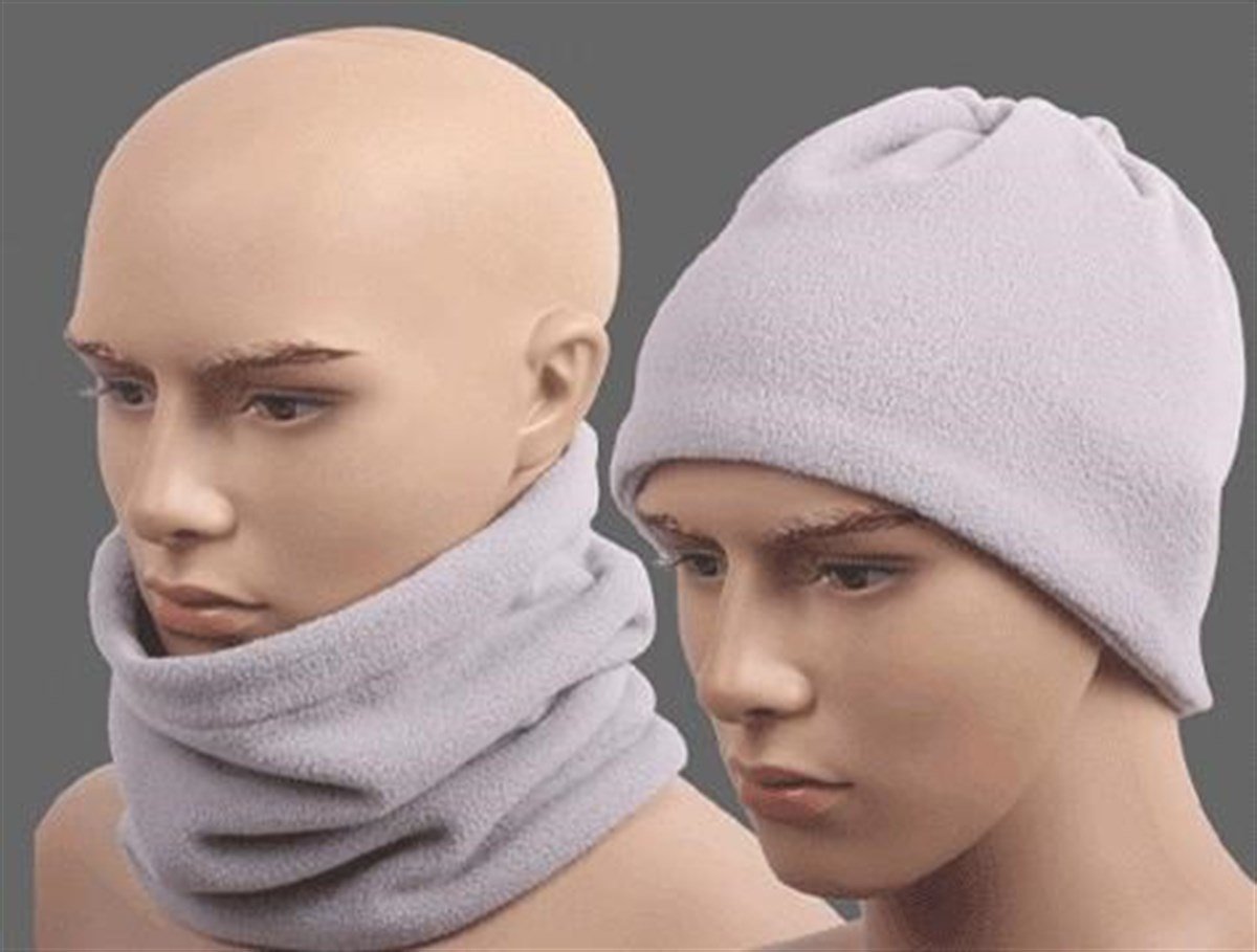 BUFFER® Beyaz Renki Çok Fonksiyonlu Unisex Polar Bere Boyunluk Saç Bandı