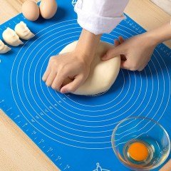 BUFFER® 40*50 cm Silikon Ölçekli Kullanımı Kolay Hamur Açma Matı Ekmek Mantı Makarna Hamuru Yoğurma  Matı