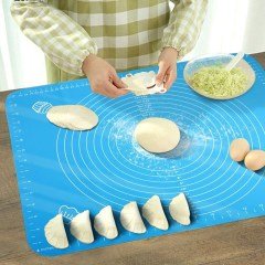 BUFFER® 40*50 cm Silikon Ölçekli Kullanımı Kolay Hamur Açma Matı Ekmek Mantı Makarna Hamuru Yoğurma  Matı