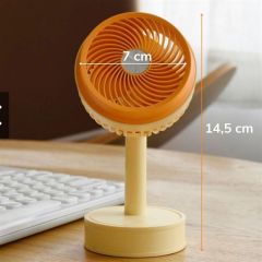 BUFFER® Mini Masaüstü 90 Derece Dönebilen 3 Kademeli USB Şarjlı Doğal Rüzgar Etkili Fan