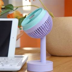 BUFFER® Mini Masaüstü 90 Derece Dönebilen 3 Kademeli USB Şarjlı Doğal Rüzgar Etkili Fan