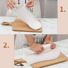 BUFFER® Büyük  Hamur Torbası  Silikon Şeffaf Hamur Yoğurma Torbası Ekmek Makarna Mantı  Hamuru Kolay Yoğurma