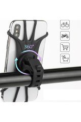 BUFFER® Universal Bisiklet Motosiklet Çocuk Arabası Silikon 360 Derece Telefon Tutucu Tüm Modellerle Uyumlu