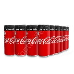 Coca Cola Zero Şekersiz 330 ml Kutu 24 Adet