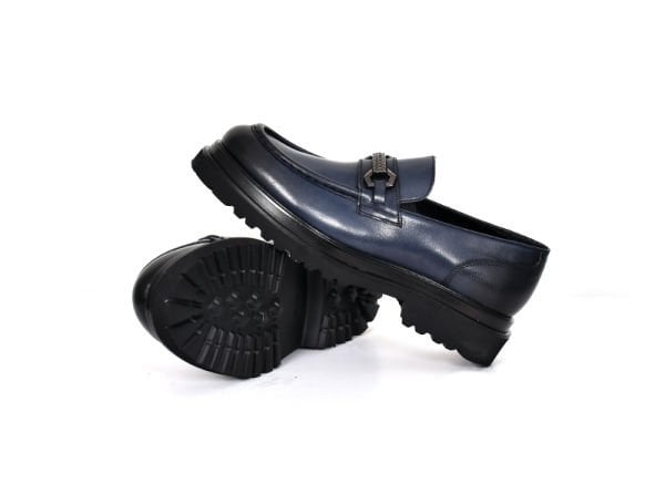 TNL 3042 Lacivert Antik Deri Eva Taban Loafer Model erkek Ayakkabı