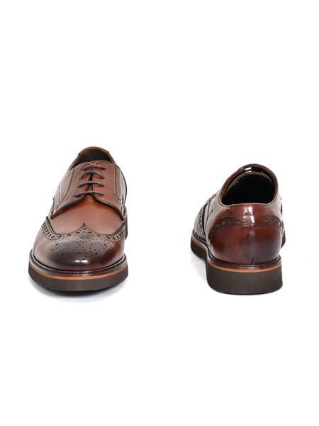 TNL 3894 Kahverengi Antik Deri Eva Taban Oxford Model Erkek Ayakkabı