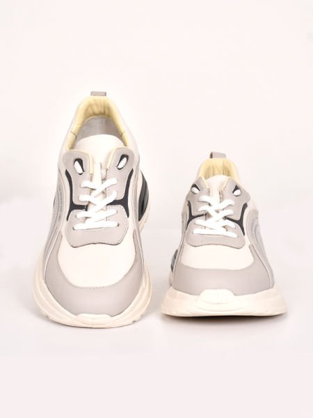 BOT 2286 Beyaz Antik Deri Eva Taban Erkek Sneaker