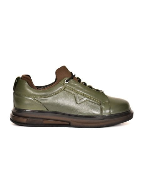 TNL 1857 Yeşil Antik Deri EVA TPU Taban Spor Erkek Ayakkabı