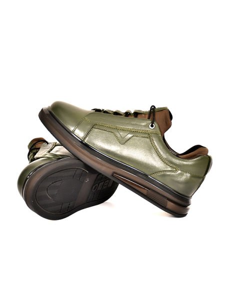 TNL 1857 Yeşil Antik Deri EVA TPU Taban Spor Erkek Ayakkabı