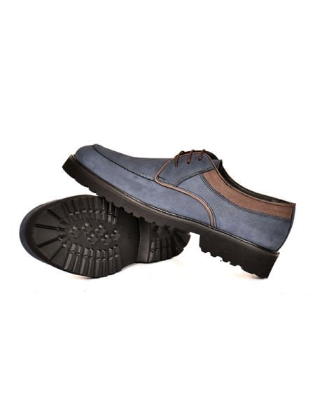 TNL 0334 Lacivert Nubuk Deri Eva Taban Bağcıklı Erkek Ayakkabı