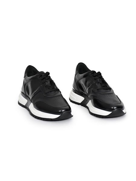 TNL 3836 Siyah Antik Deri İthal Taban Erkek Sneaker