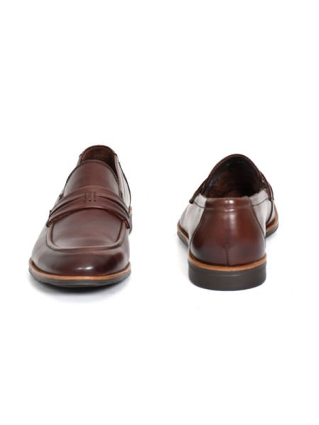 TNL 7051 Kahverengi Antik Deri Hazır Taban Loafer Model Erkek Ayakkabı
