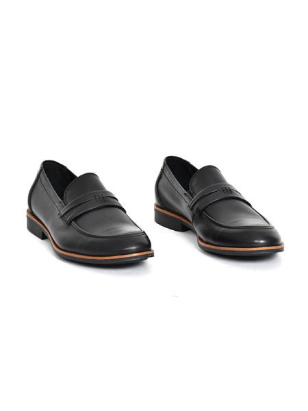 TNL 7051 Siyah Antik Deri Hazır Taban Loafer Model Erkek Ayakkabı