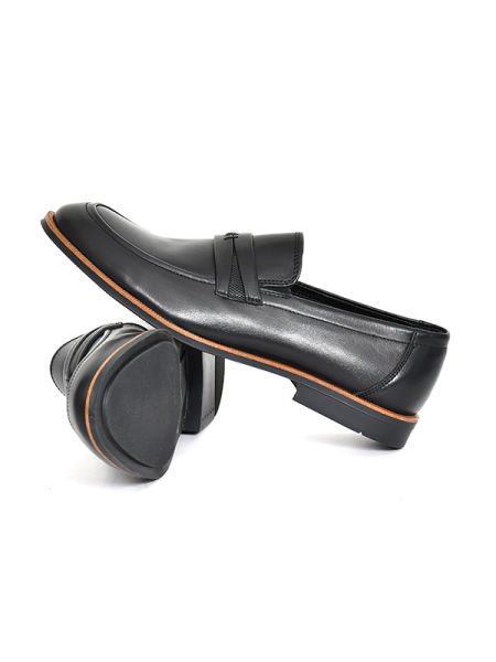TNL 7051 Siyah Antik Deri Hazır Taban Loafer Model Erkek Ayakkabı