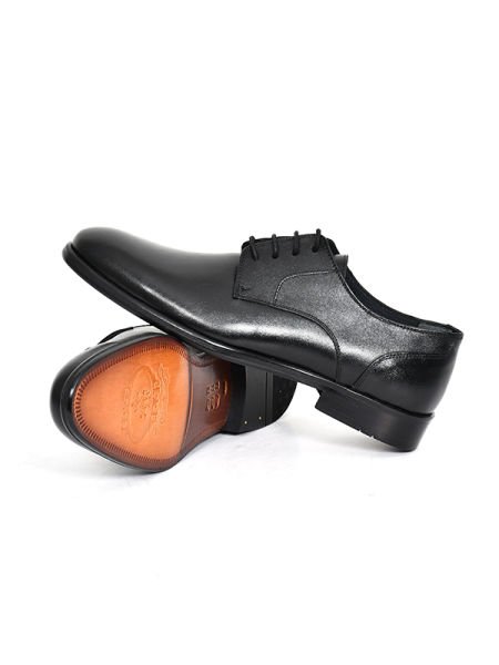 TNL 115 Siyah Antik Deri, Hakiki Kösele, Bağcıklı Erkek Ayakkabı