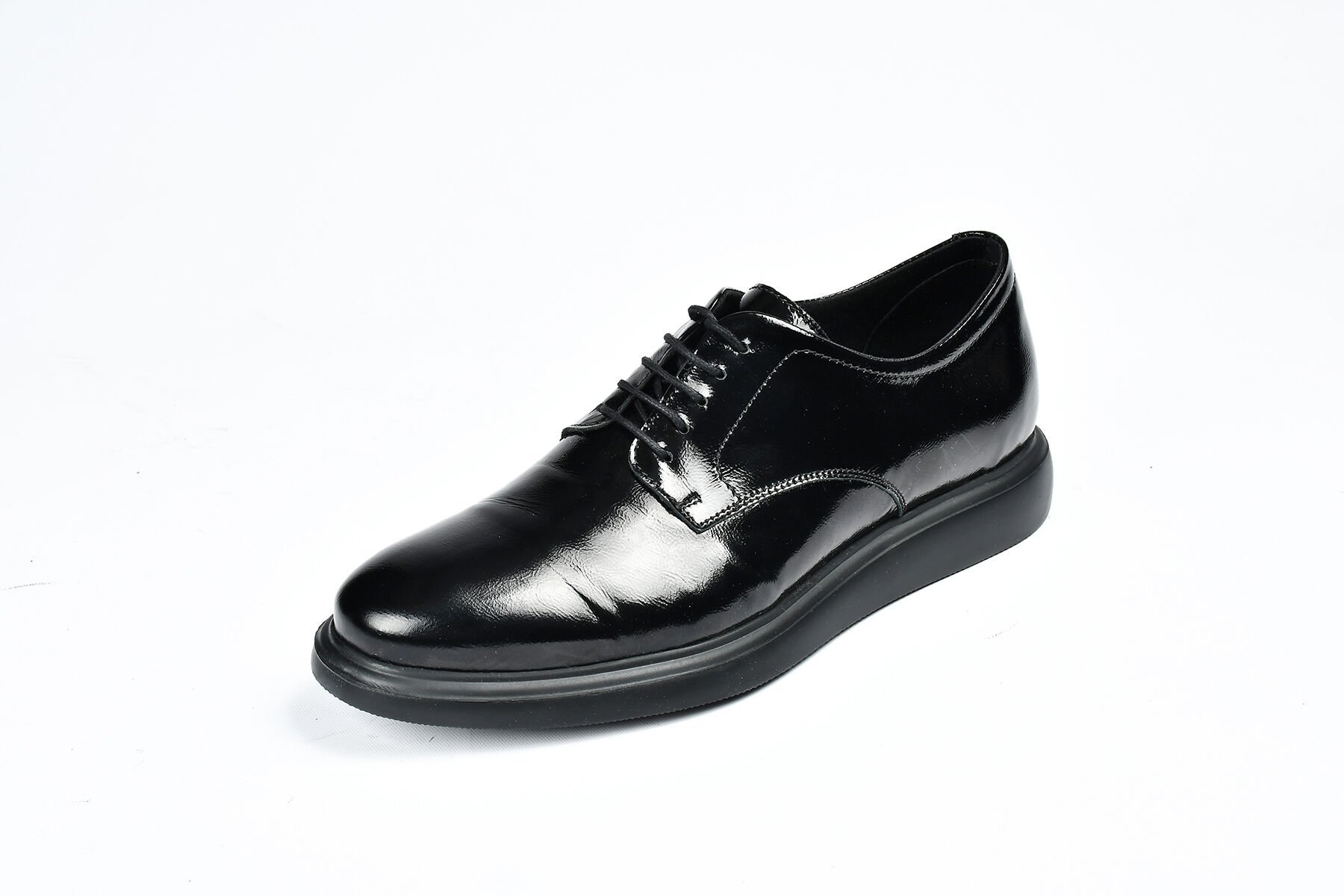TNL 226815 Siyah Rugan Deri Bağcıklı Erkek Ayakkabı