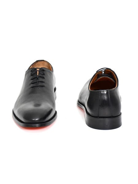 TNL 1038 Siyah Antik Deri, Hakiki Kösele Bağcıklı Erkek Ayakkabı