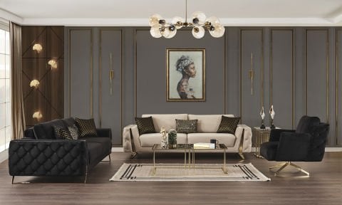 Gloria Modern Gold Koltuk Takımı (3+3+1)