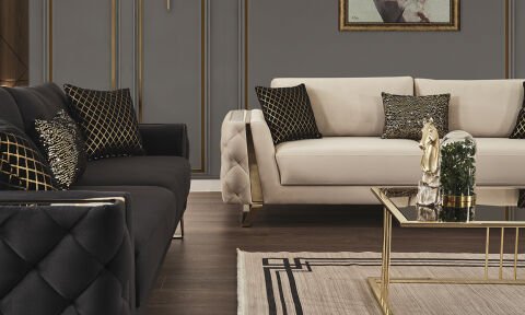 Gloria Modern Gold Koltuk Takımı (3+3+1)