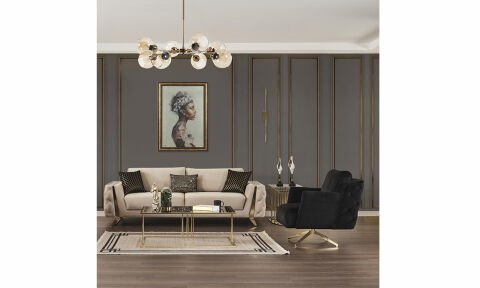 Gloria Modern Gold Koltuk Takımı (3+1)