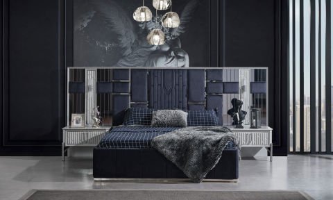 Bahar 160*200 cm Başlıklı Bazalı Karyola (Sis-Gri)