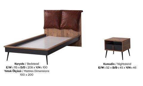 Polo Genç Odası Takımı (4 Kapılı Dolap * 100-200 Başlıklı Karyola* Komodin)