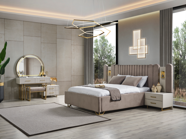 Gold Line Yatak Odası(Bazalı Karyola)