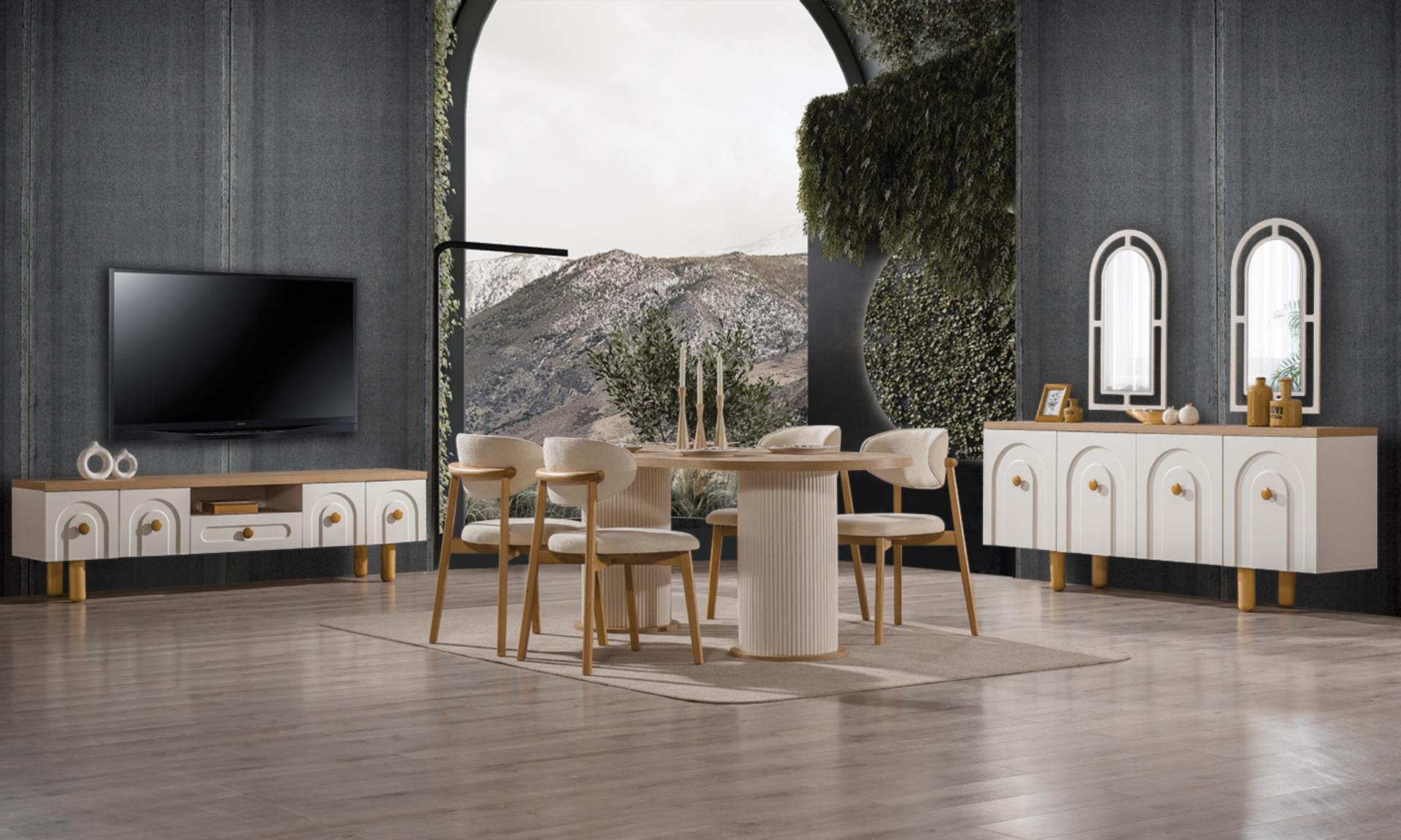 Trend Bohem Yemek Odası Takımı - Mobilyabazari Modern Yemek Odası