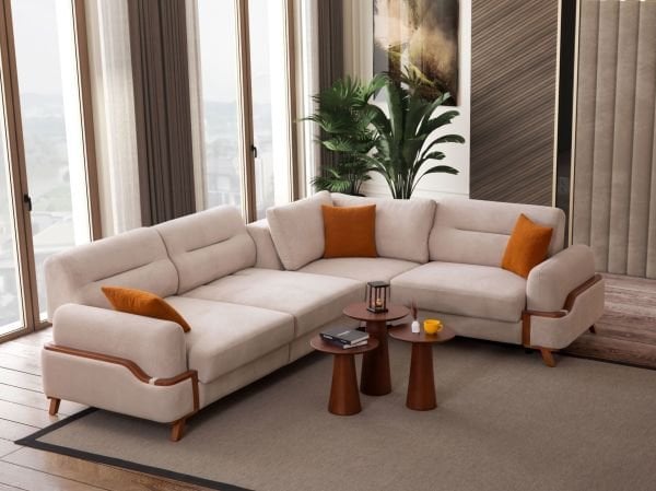 Resital ( Krem ) Köşe Koltuk