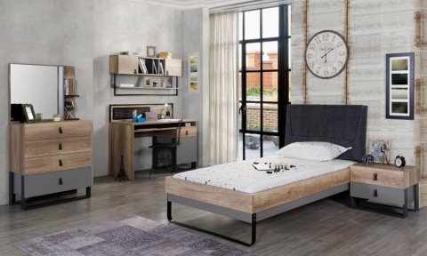 Corner Genç Odası 120*200 cm Başlıklı Karyola