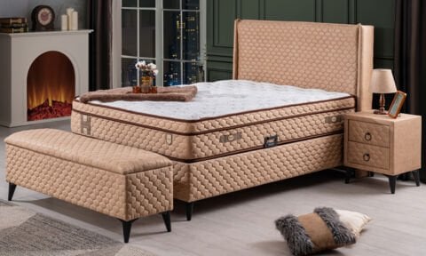 Amore 90*200 cm Tek Kişilik Başlıklı Baza Seti