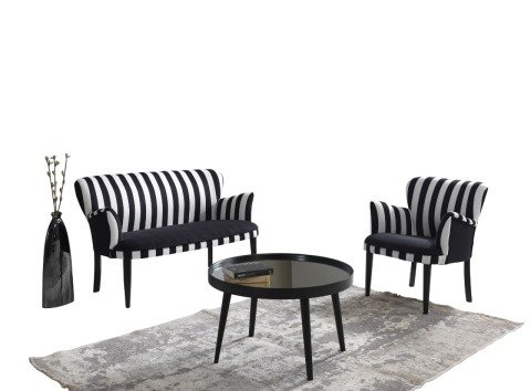 Zebrano Çay Seti İkili Koltuk (Salon Balkon Cafe Ofis)