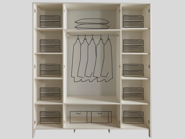 İnci Genç Odası Takımı(4 Kapaklı Dolap+Karyola+Masa)