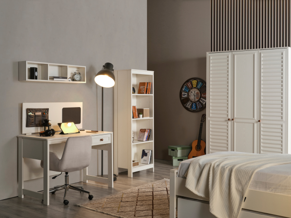 İnci Genç Odası Takımı(4 Kapaklı Dolap+Karyola+Masa)