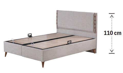 Latte 160*200 cm Çift Kişilik Başlıklı Baza Seti