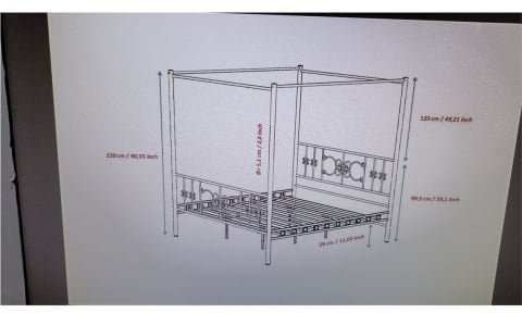 Simona Sultan Metal Ferforje Çift Kişilik Karyola 140*190 cm