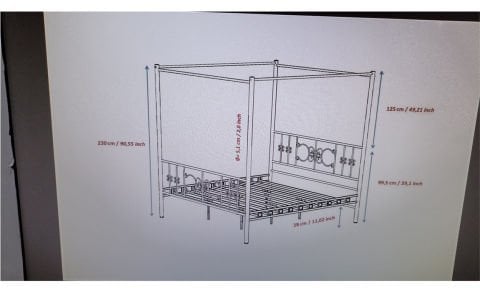 Simona Sultan Metal Ferforje Çift Kişilik Karyola 150*200 cm