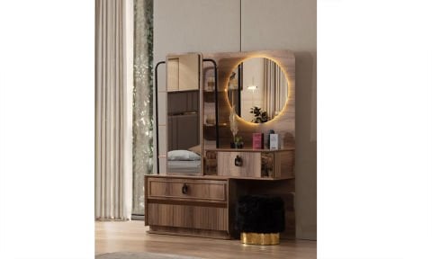 Palmera Bazalı Yatak Odası Takımı Çamaşırlık ve Bench Hediyeli