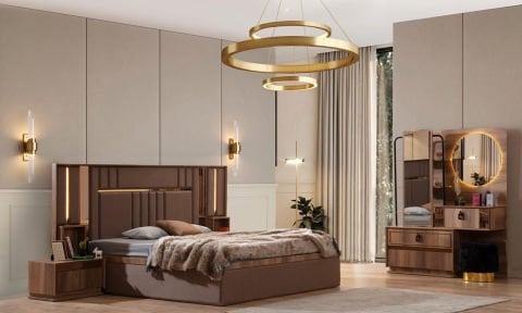 Palmera Bazalı Yatak Odası Takımı (Bench Hediyeli)
