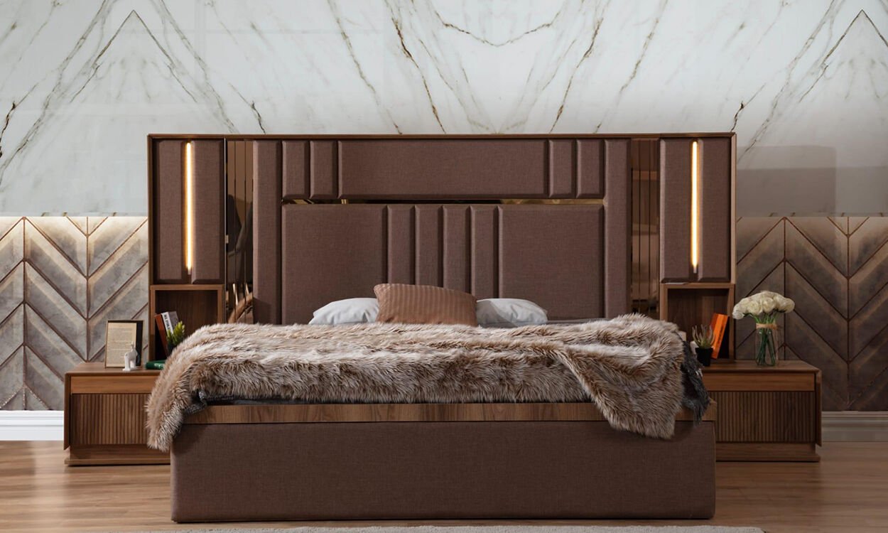 Palmera 160*200 cm Başlıklı Bazalı Karyola
