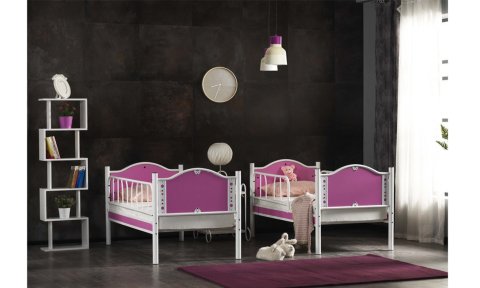 Mercan Metal Ahşap Ferfoje Ranza 90*190 cm(Pembe)